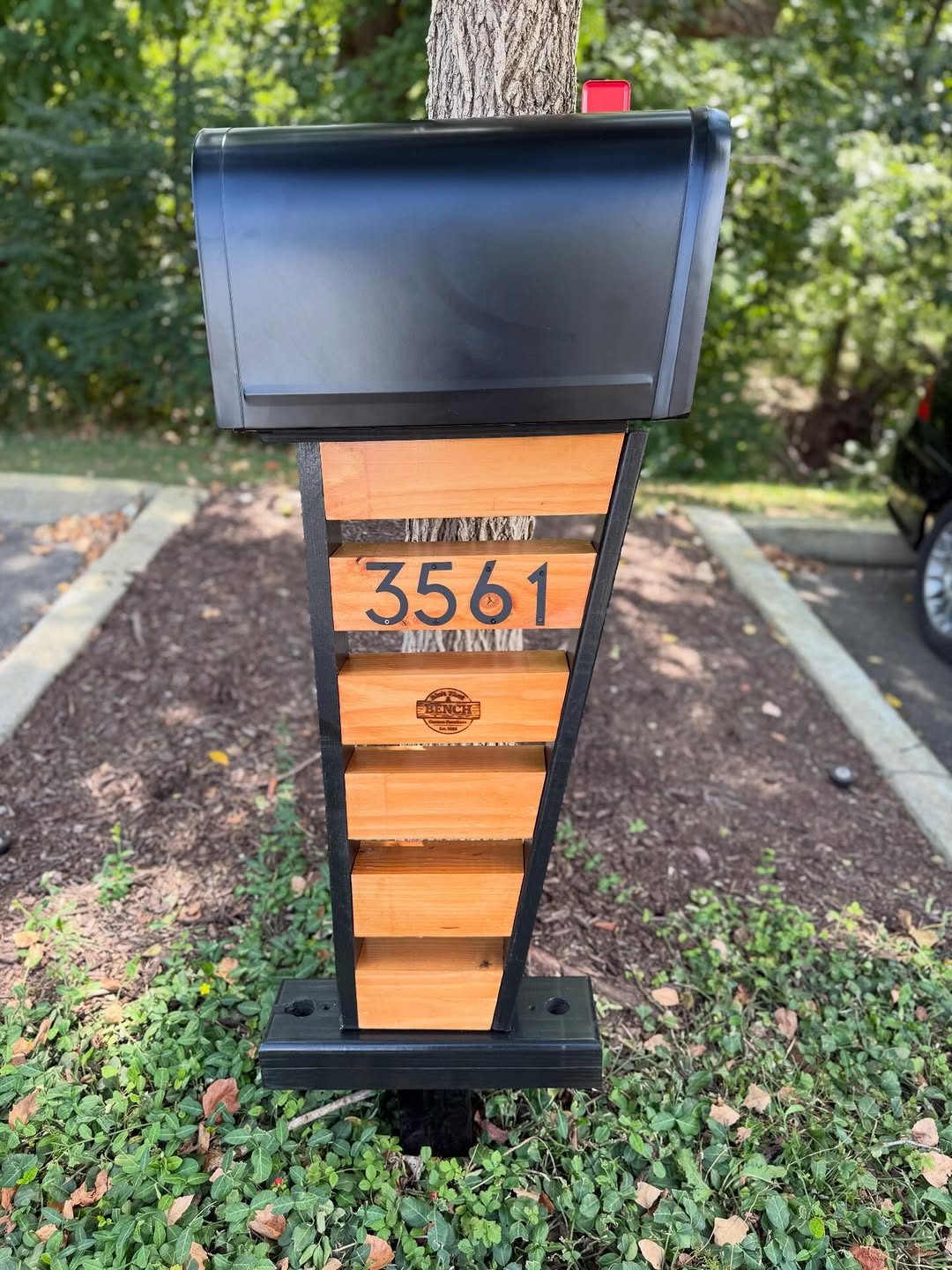Cedar mailbox post